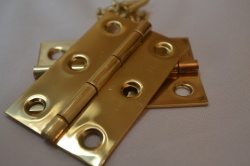 2'' Polished Solid Brass Hinges (pair)